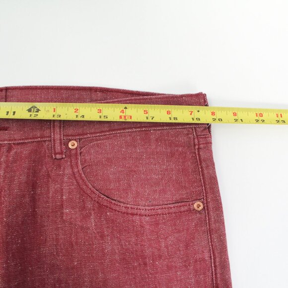 Levis Levi Strauss White Oak Cone Denim 501 Burgundy Red Dungarees Jeans, 40x32 - Picture 10 of 12